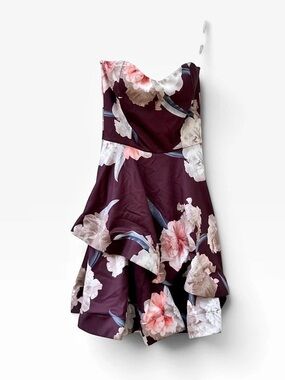 January 7 Floral Mini Dress in Purple & Pink Like New